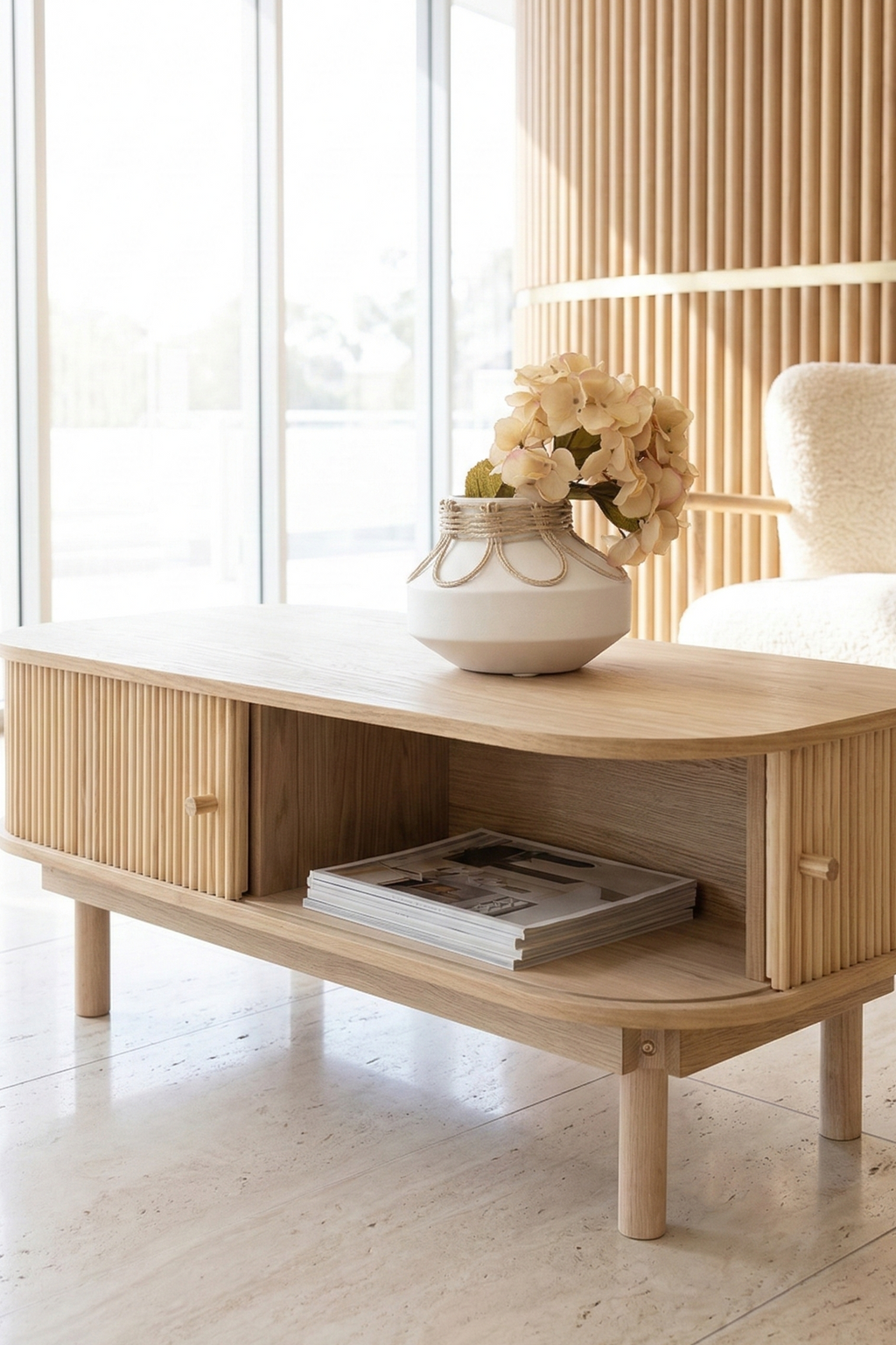 Hector - Table Basse - Bois De Pin - Naturel