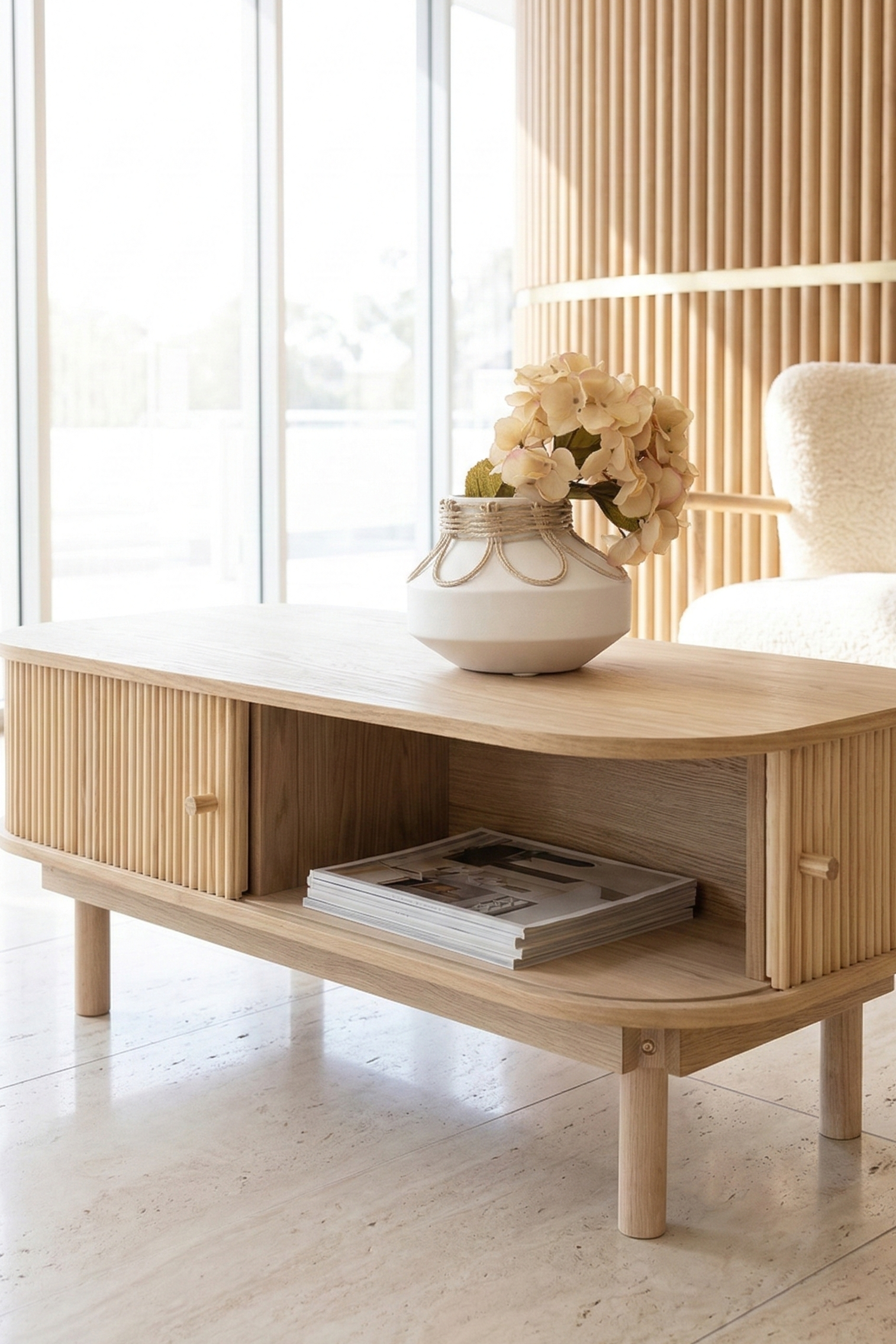 Hector - Table Basse - Bois De Pin - Naturel