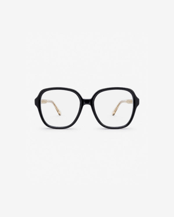 Lunettes de vue Gigi Noir — monture oversize acétate-métal, vue de face