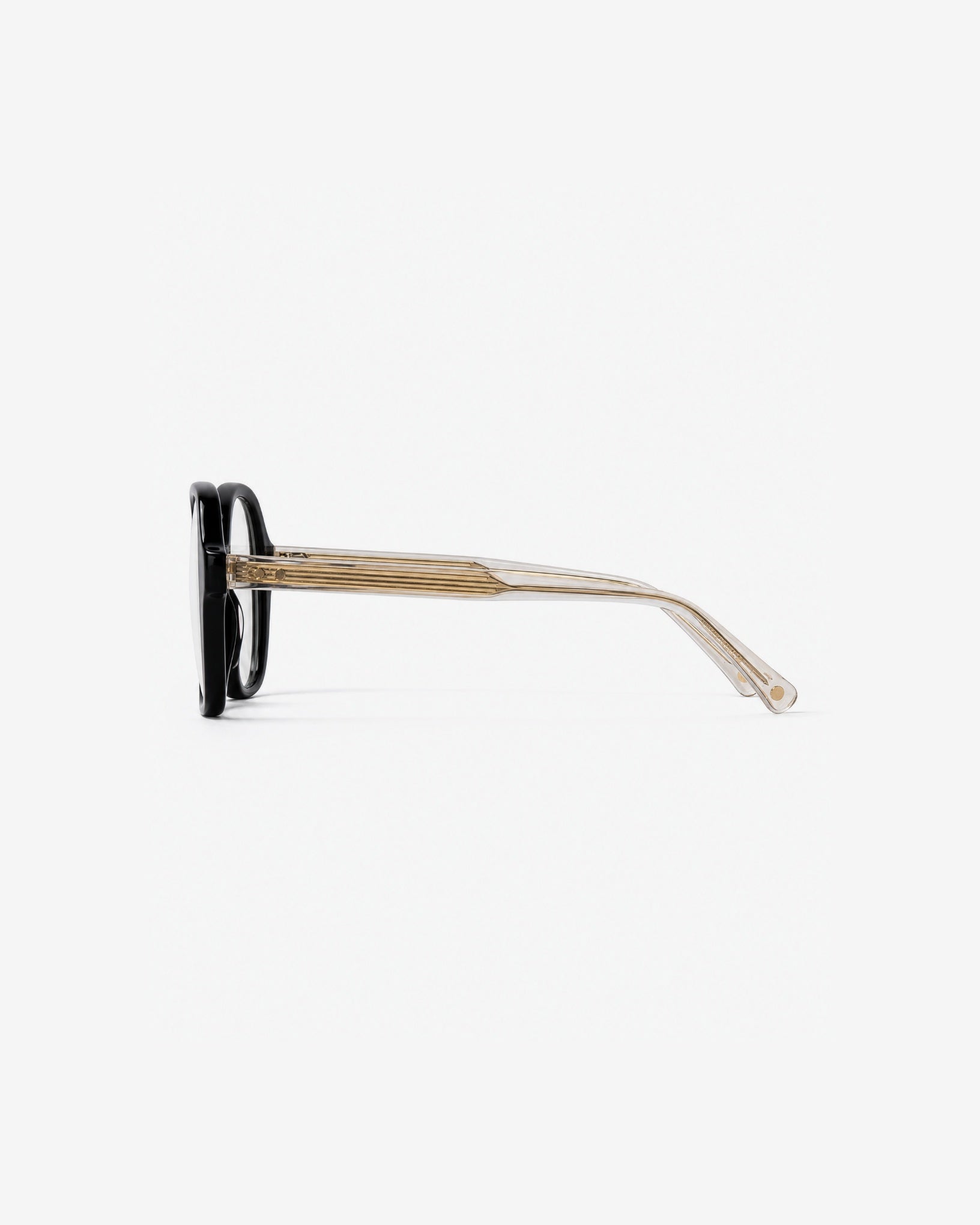 Lunettes de vue Gigi Noir — monture oversize acétate-métal, vue de profil