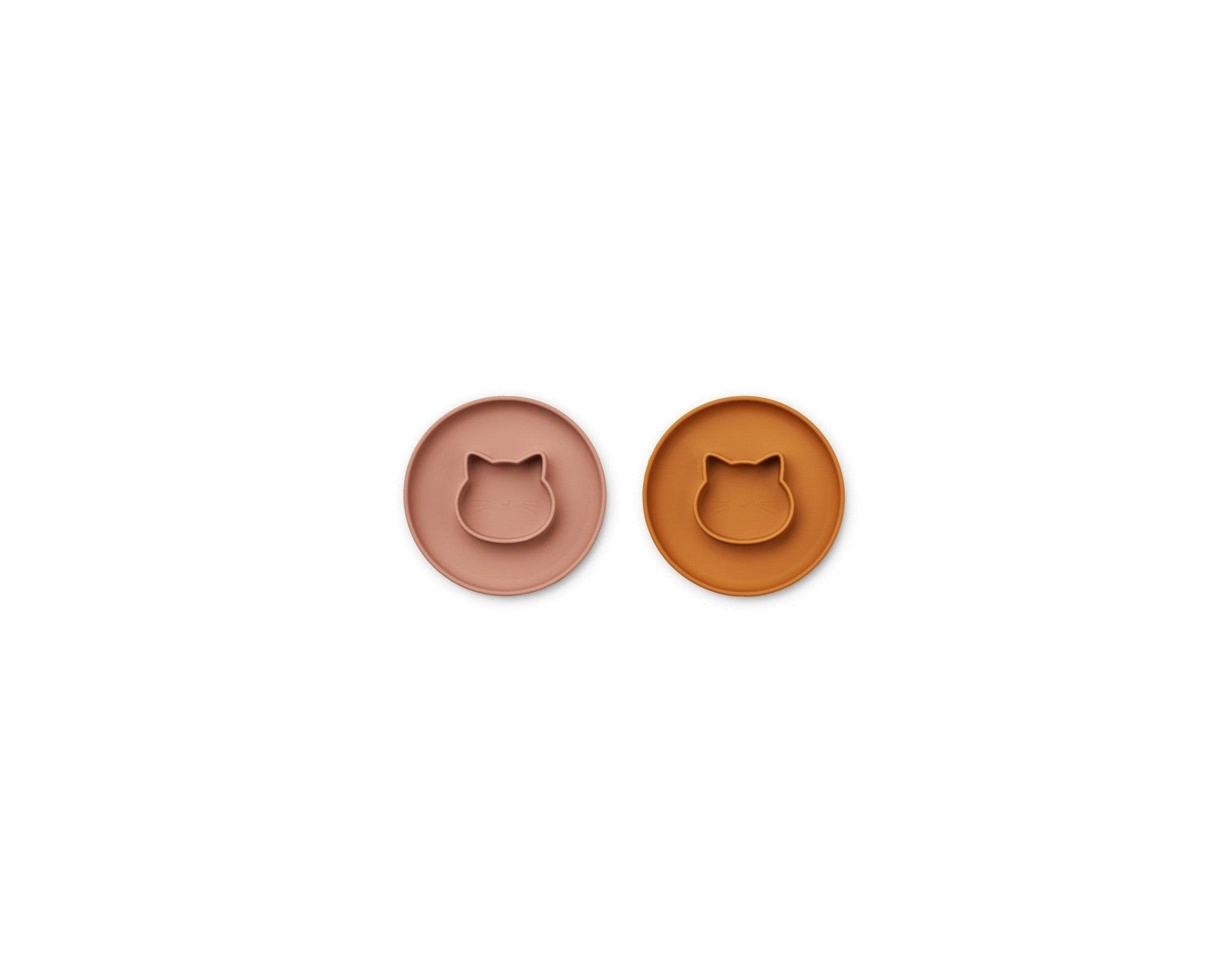 Assiette Enfant Deux En Un - Pack De 2 Gordon - Cat Dark Rose/Mustard Mix