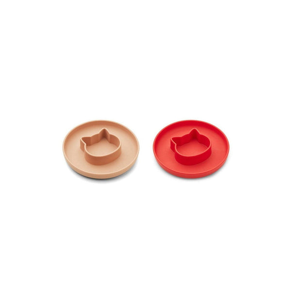Assiette Enfant Deux En Un - Pack De 2 Gordon - Cat Apple Red/Tuscany Rose Mix