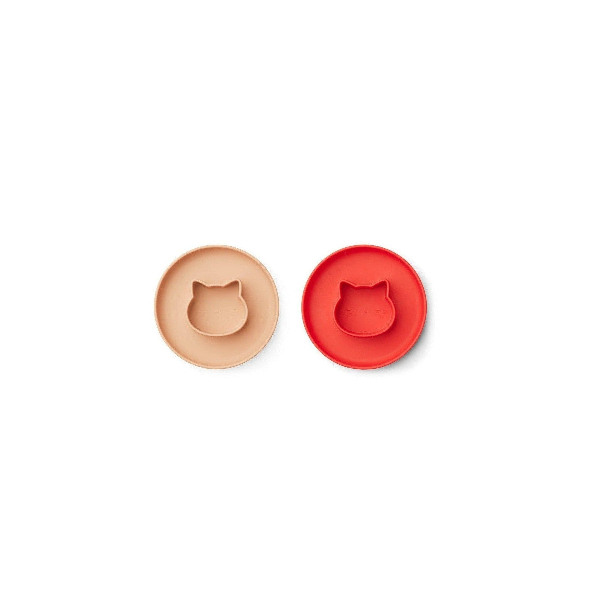 Assiette Enfant Deux En Un - Pack De 2 Gordon - Cat Apple Red/Tuscany Rose Mix