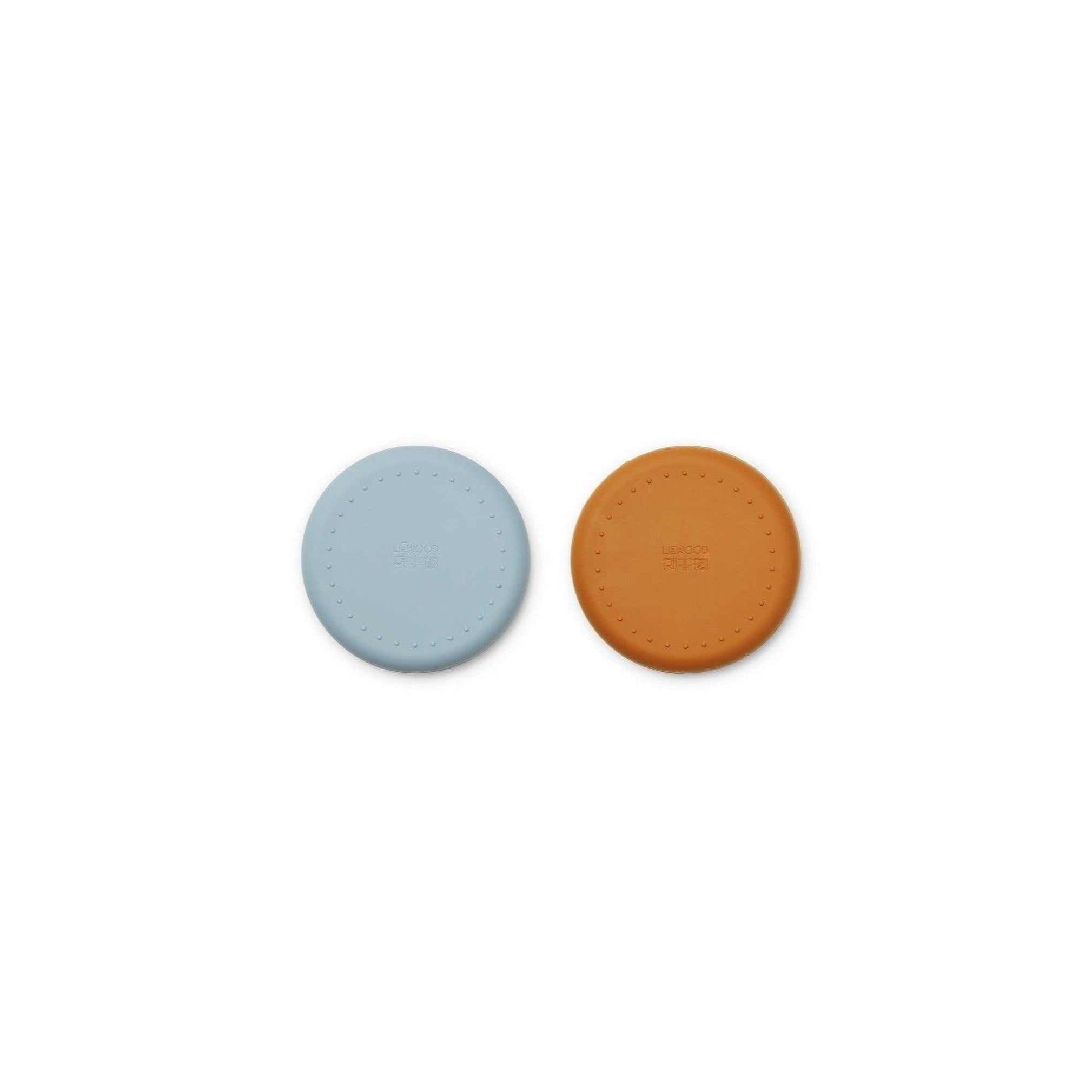 Assiette Enfant Deux En Un - Pack De 2 Gordon - Mr Bear Sea Blue / Mustard Mix