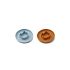 Assiette Enfant Deux En Un - Pack De 2 Gordon - Mr Bear Sea Blue / Mustard Mix