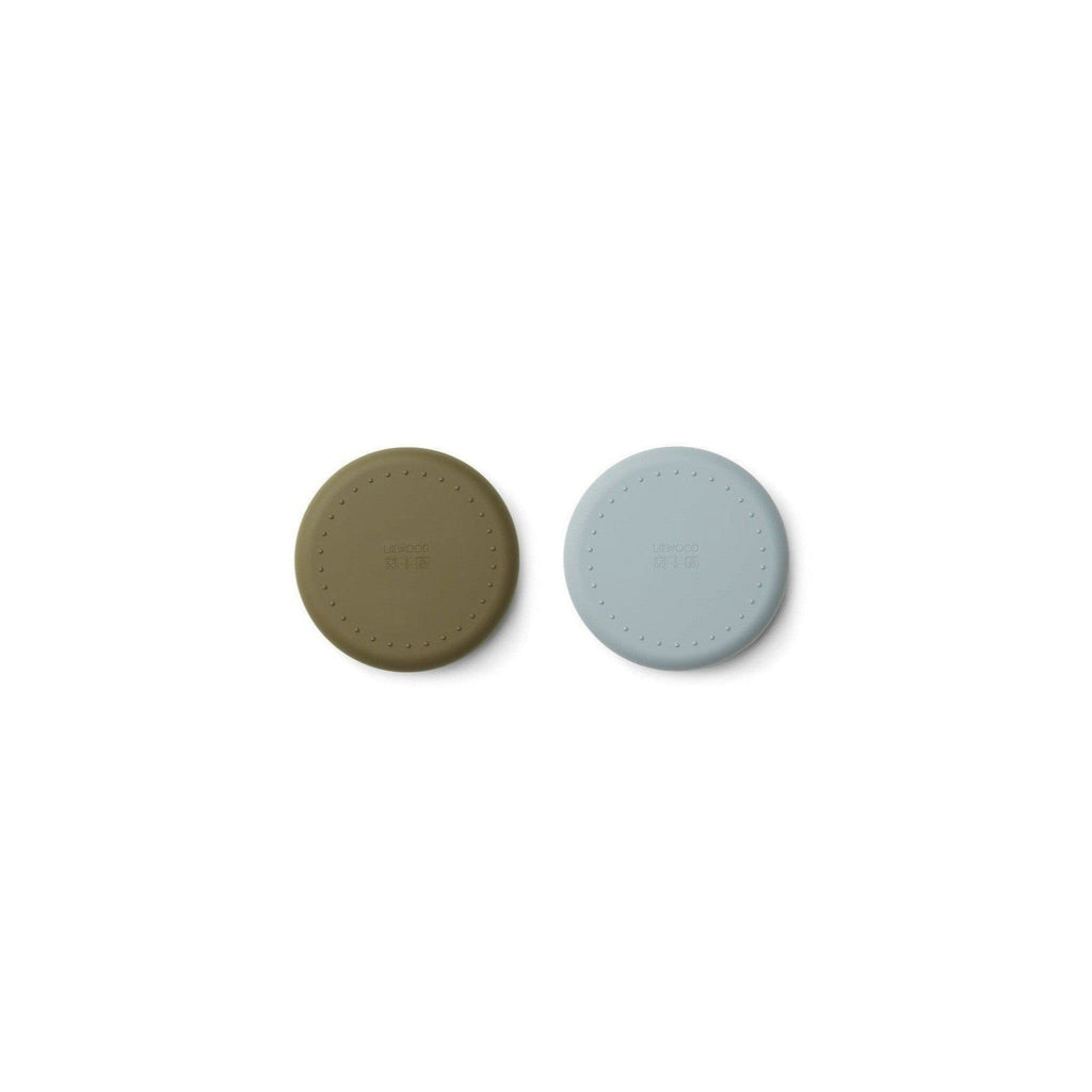 Assiette Enfant Deux En Un - Pack De 2 Gordon - Mr Bear Blue Fog / Khaki Mix