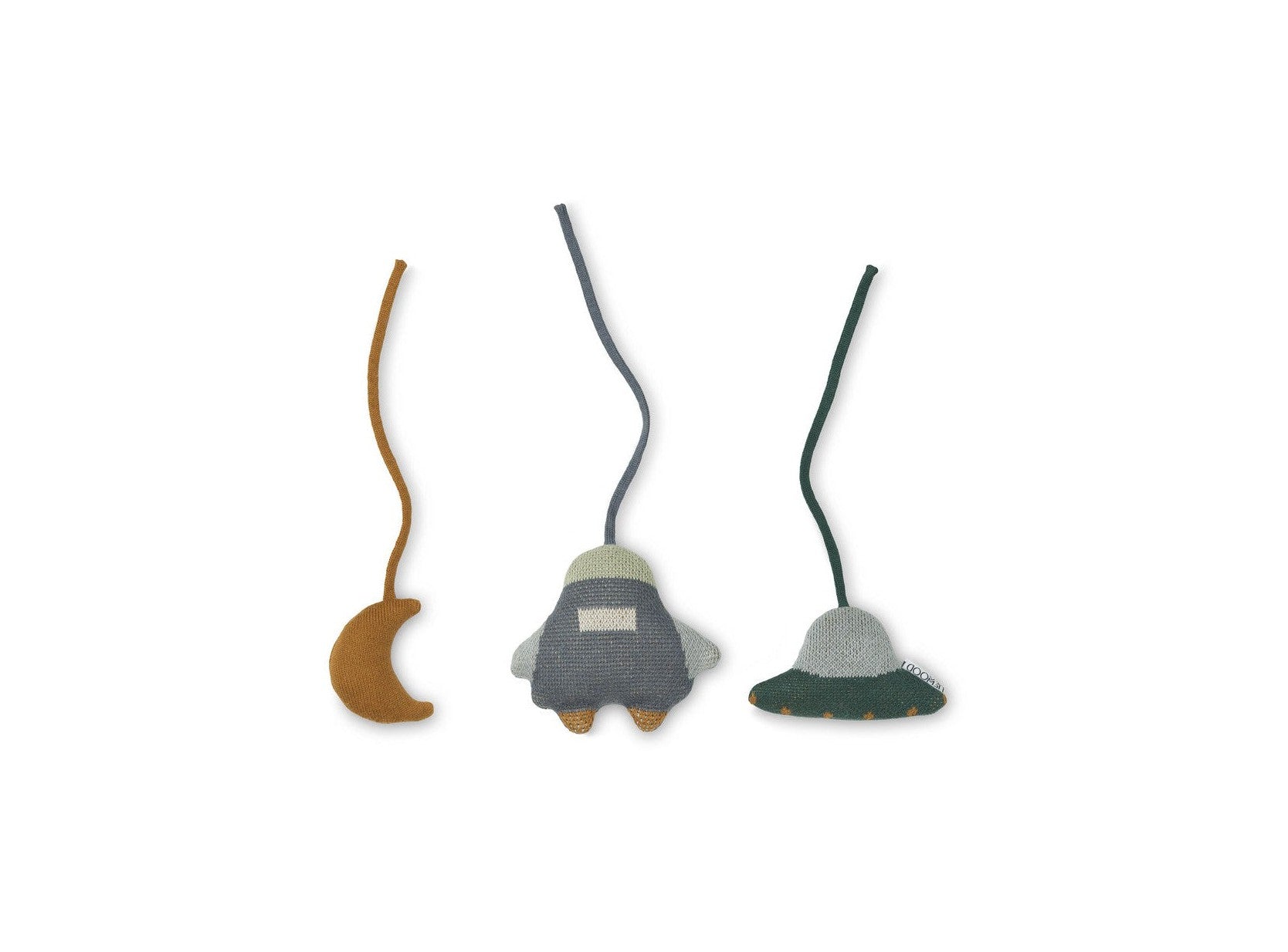 Jouets En Tricot Pour Baby Play Gym - Pack De 3 Grace - Space Whale Blue Multi Mix