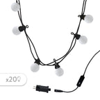 Guirlande lumineuse extérieur connectable 20 globes guinguette LED blanc chaud PARTY MILKY 9.60m 8 modes - REDDECO.com