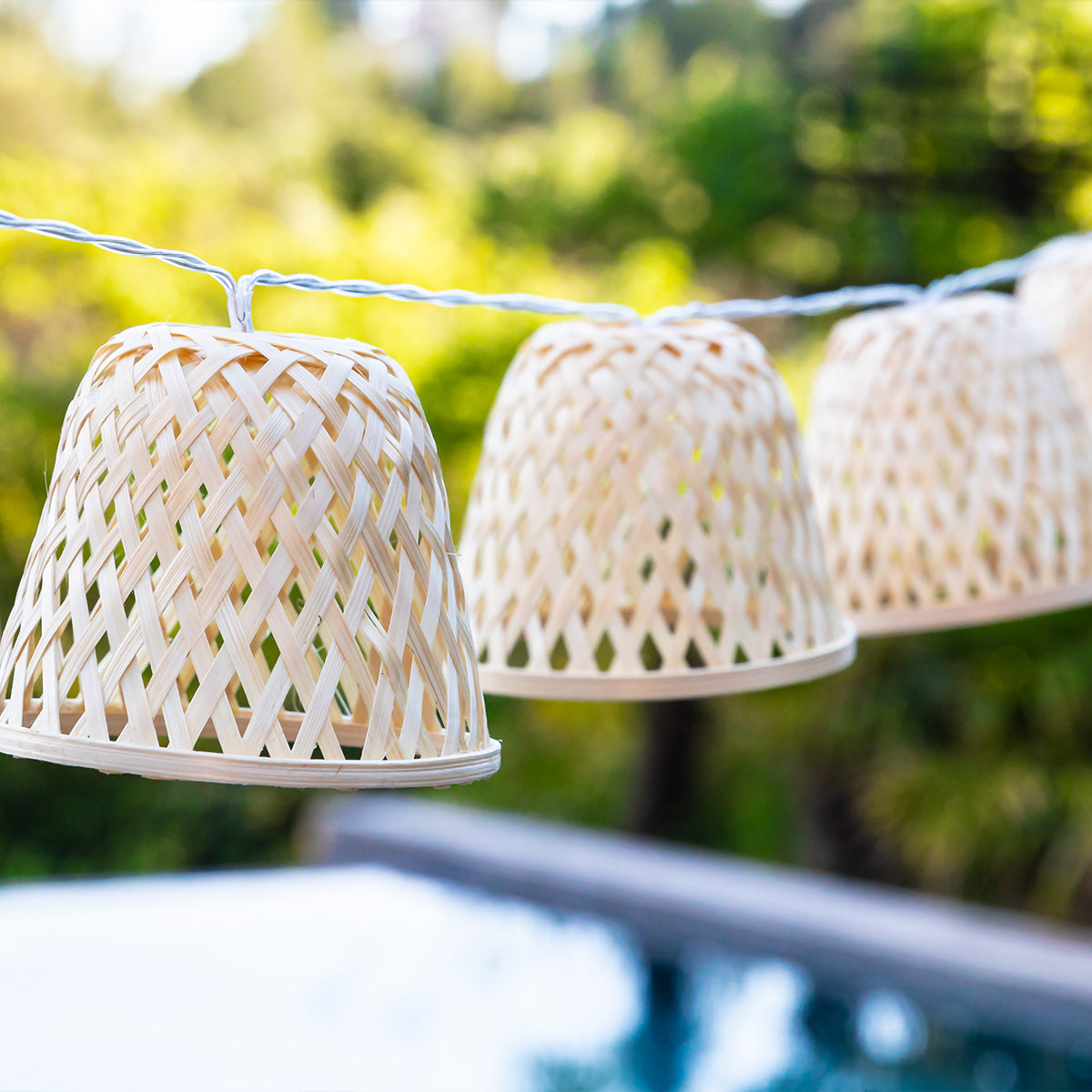 Chill - Guirlande Solaire Hybride - Bambou - Beige