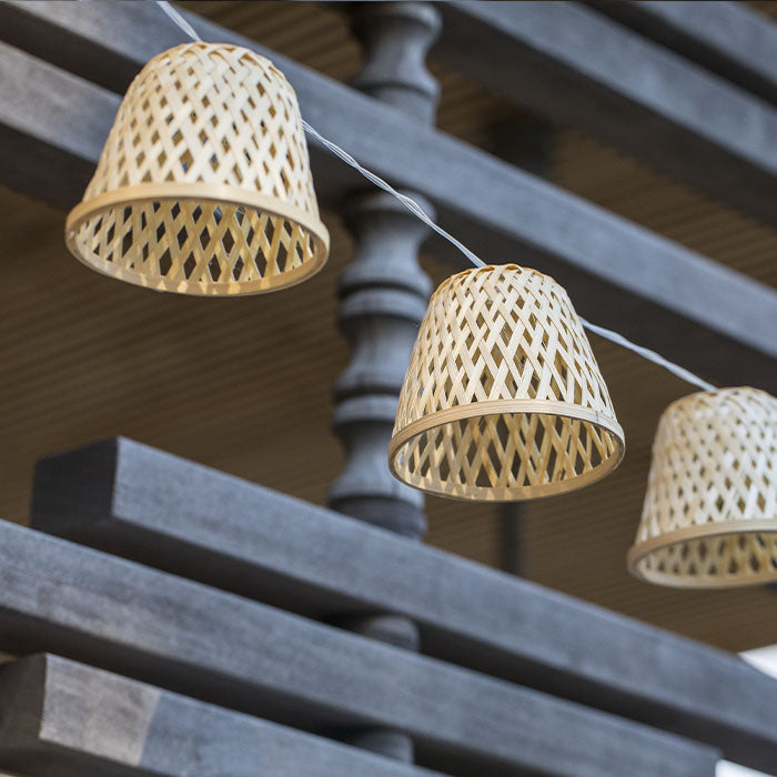 Chill - Guirlande Solaire Hybride - Bambou - Beige