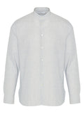 Maison Standards - Chemise Mao Rayée - Bleu - Homme