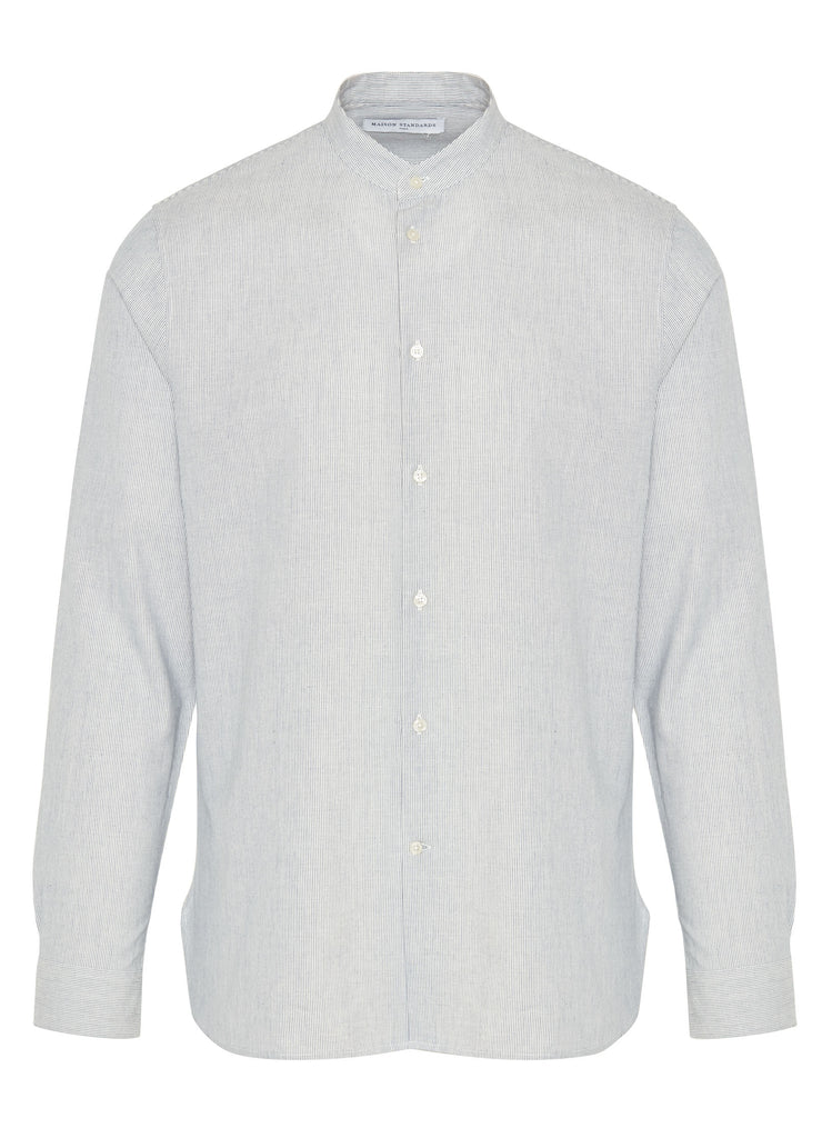 Maison Standards - Chemise Mao Rayée - Bleu - Homme