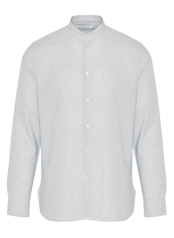 Maison Standards - Chemise Mao Rayée - Bleu - Homme