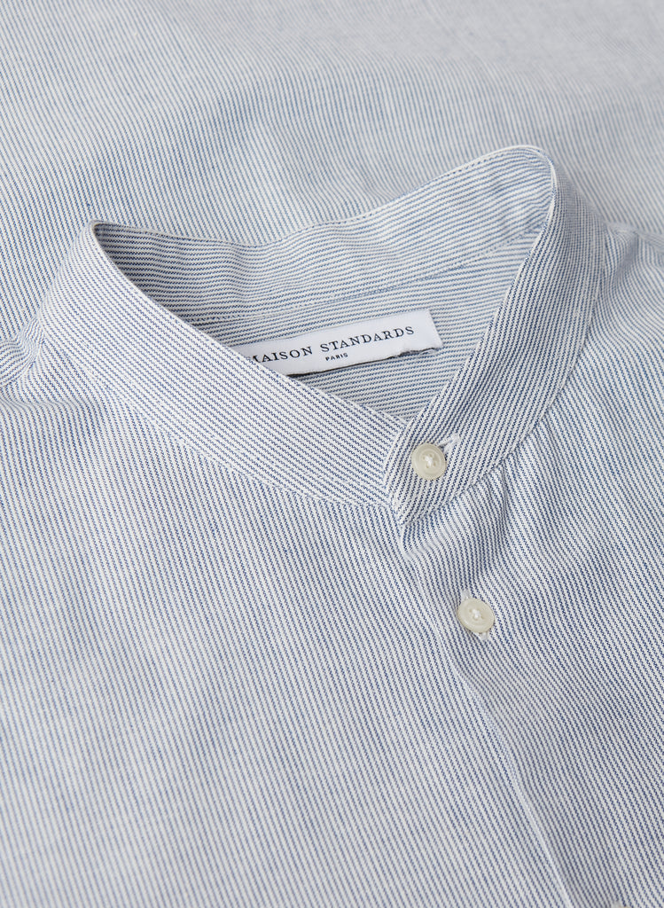 Maison Standards - Chemise Mao Rayée - Bleu - Homme