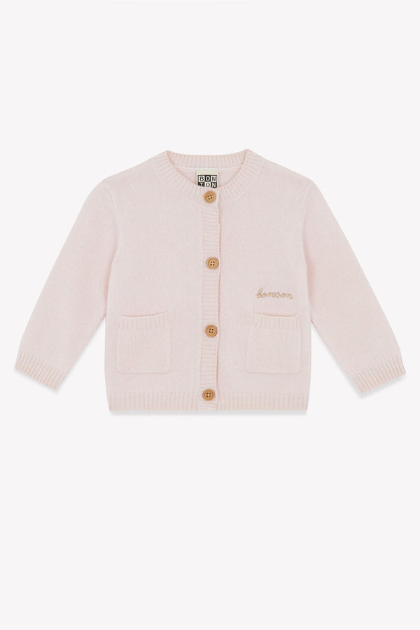 Cardigan - Rose Bébé 100% Cachemire