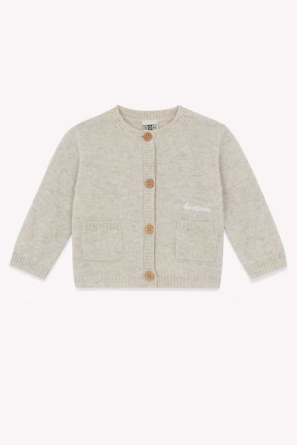 Cardigan - Beige Bébé 100% Cachemire