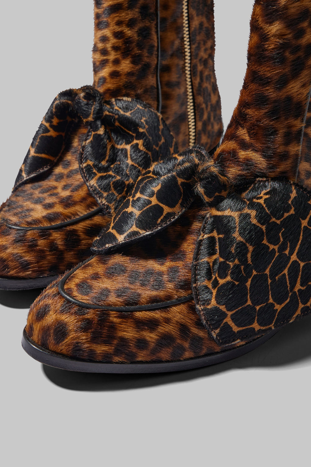Boots Bb En Cuir Imprimé Léopard & Girafe