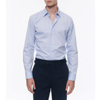 Fursac - Chemise Bleu Pâle En Micro Armuré De Coton