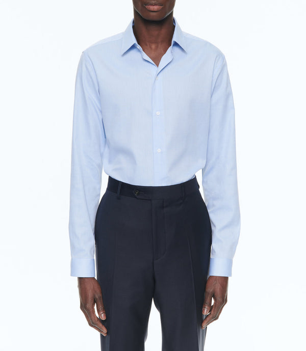 Fursac - Chemise Bleue En Twill De Coton