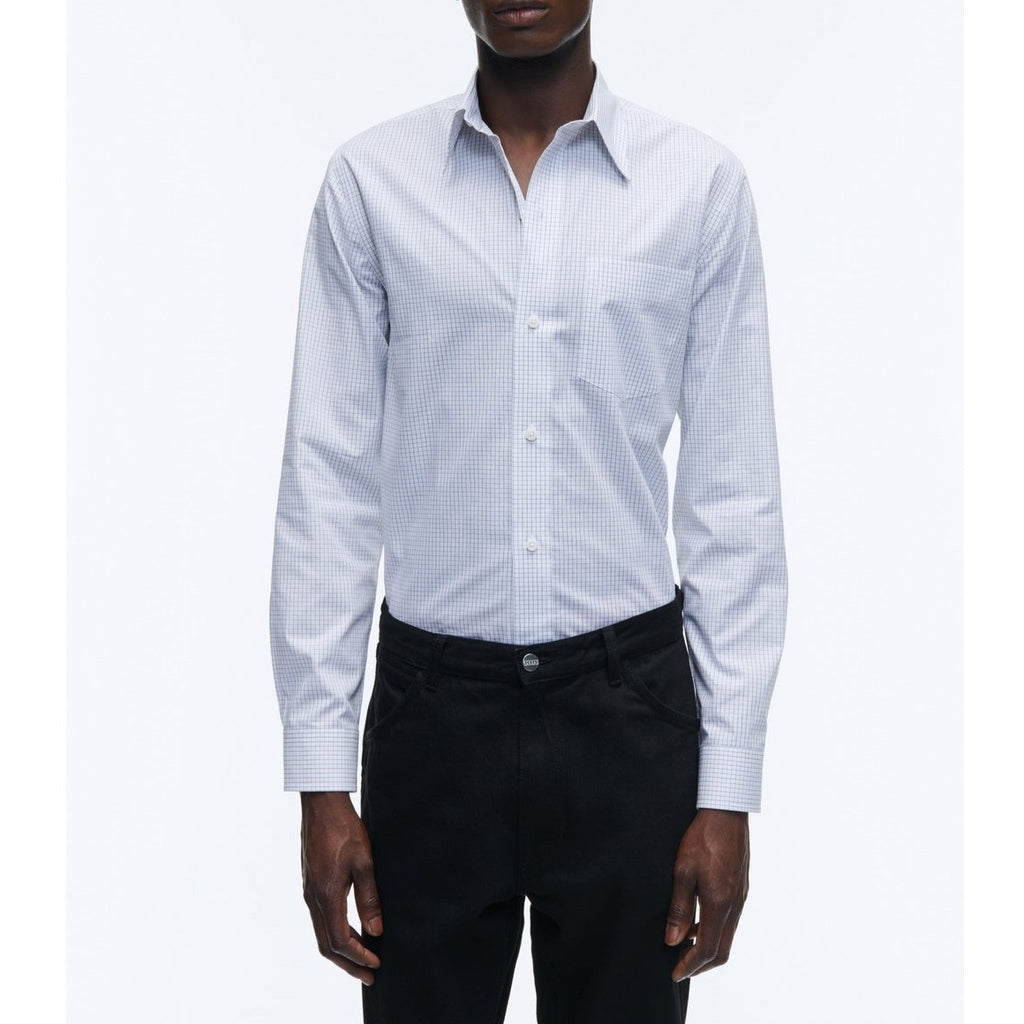 Fursac - Chemise Blanche En Popeline De Coton À Carreaux