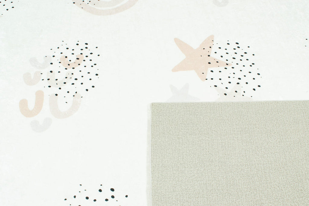 Happy - Tapis D'Intérieur - Polyester Imprimé - Creme