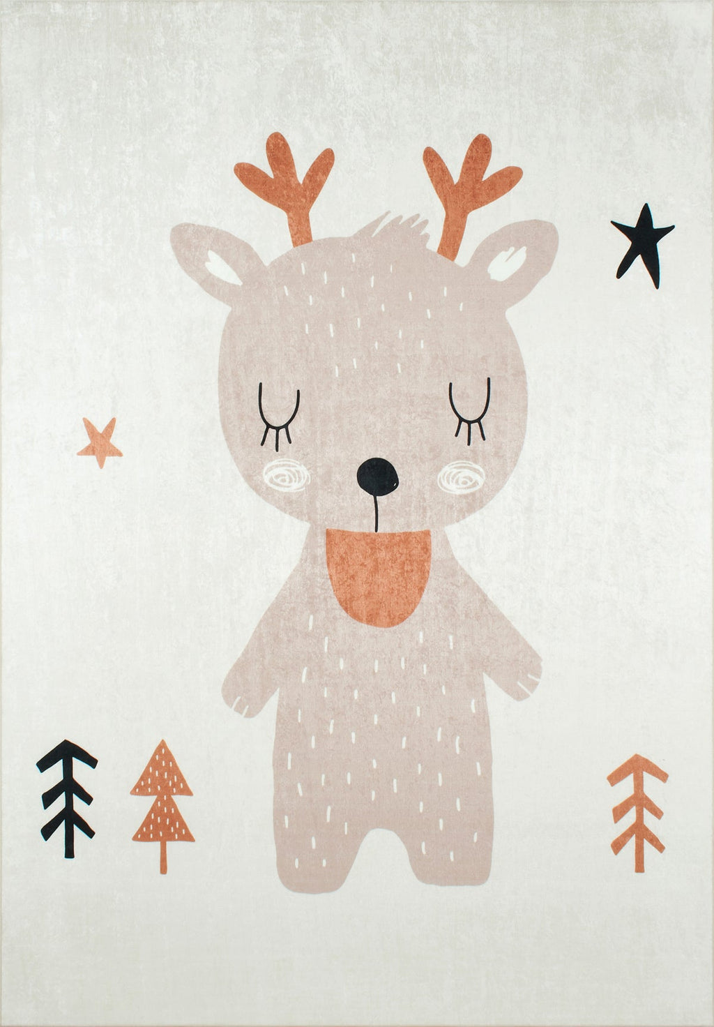 Happy - Tapis D'Intérieur - Polyester Imprimé - Marron