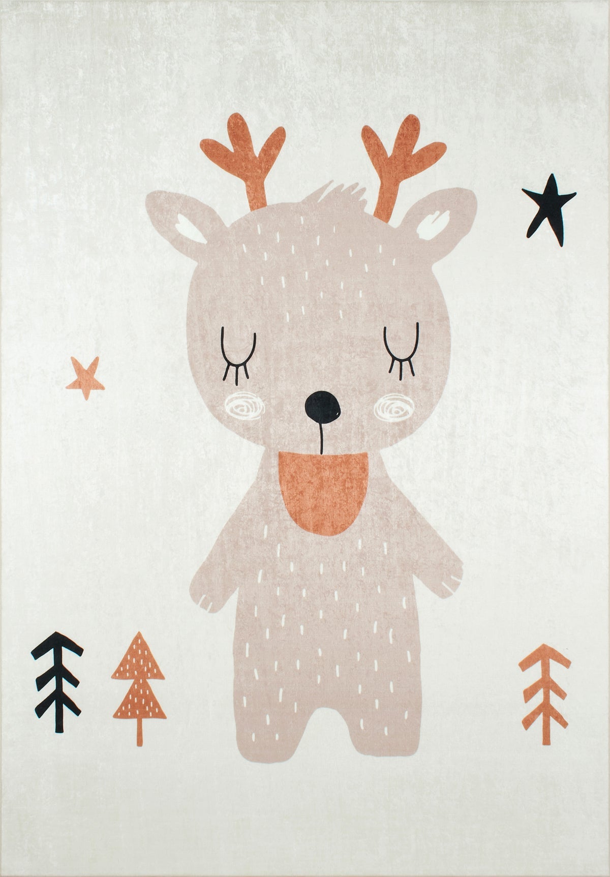 Happy - Tapis D'Intérieur - Polyester Imprimé - Marron