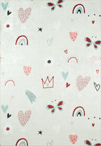 Happy - Tapis D'Intérieur - Polyester Imprimé - Rose