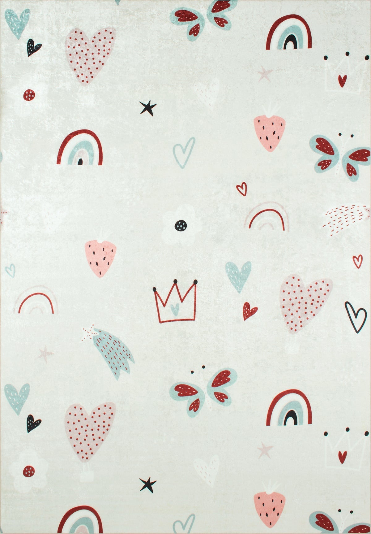 Happy - Tapis D'Intérieur - Polyester Imprimé - Rose