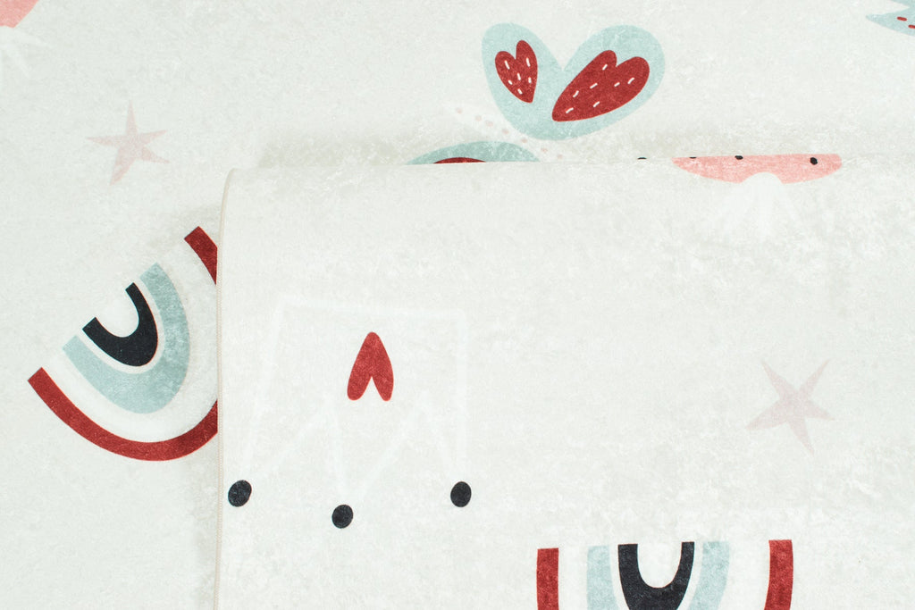 Happy - Tapis D'Intérieur - Polyester Imprimé - Rose