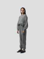 Pantalon Kiara In Grey Beaded Embroideried Fleece