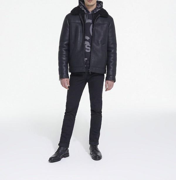 The Kooples - Blouson Biker En Fausse Fourrure - Homme