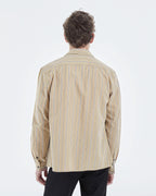 The Kooples - Chemise Col Hawaï Beige À Rayures - Homme