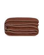 Housse De Couette Percale De Coton - Finition Liseré - Chocolat Liseré Blanc