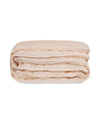 Housse De Couette Percale De Coton - Finition Liseré - Nude Liseré Blanc