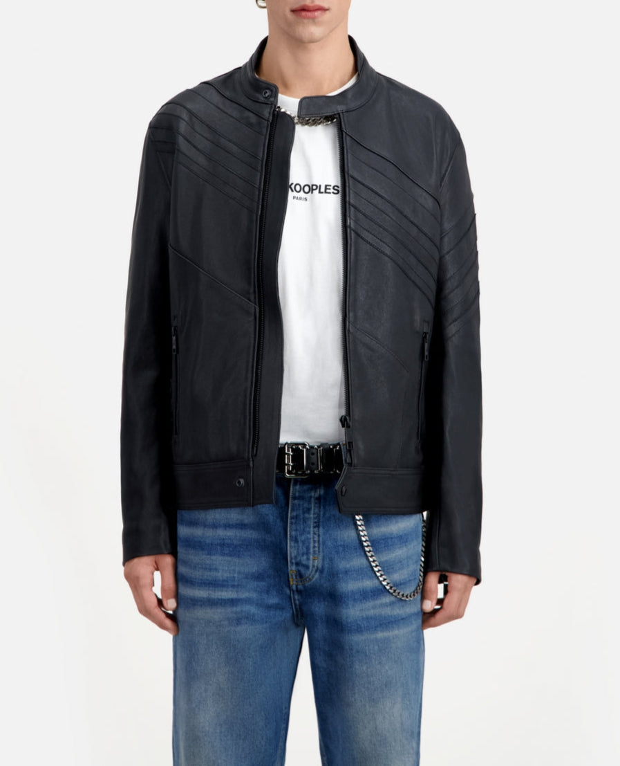 The Kooples - Veste En Cuir D'Agneau - Noir - Homme