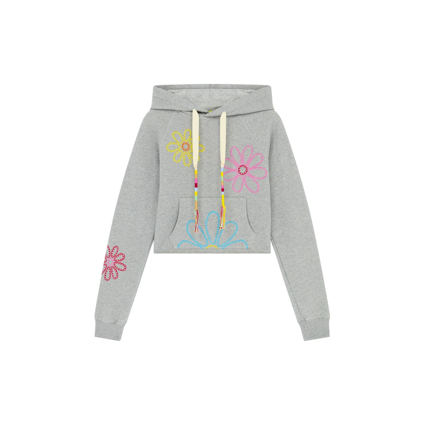 Sweat Embroidered Flower Cropped
