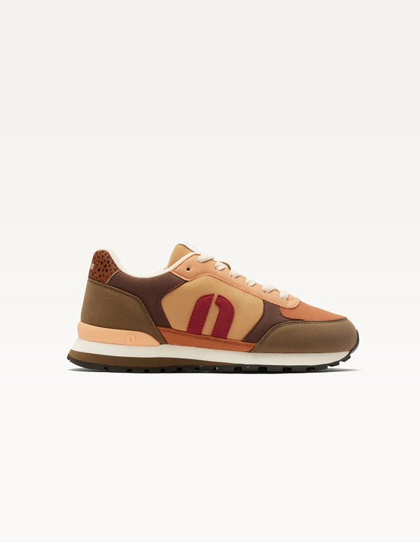 Baskets Basses Aline - Kaki Cognac Bordeaux - Femme