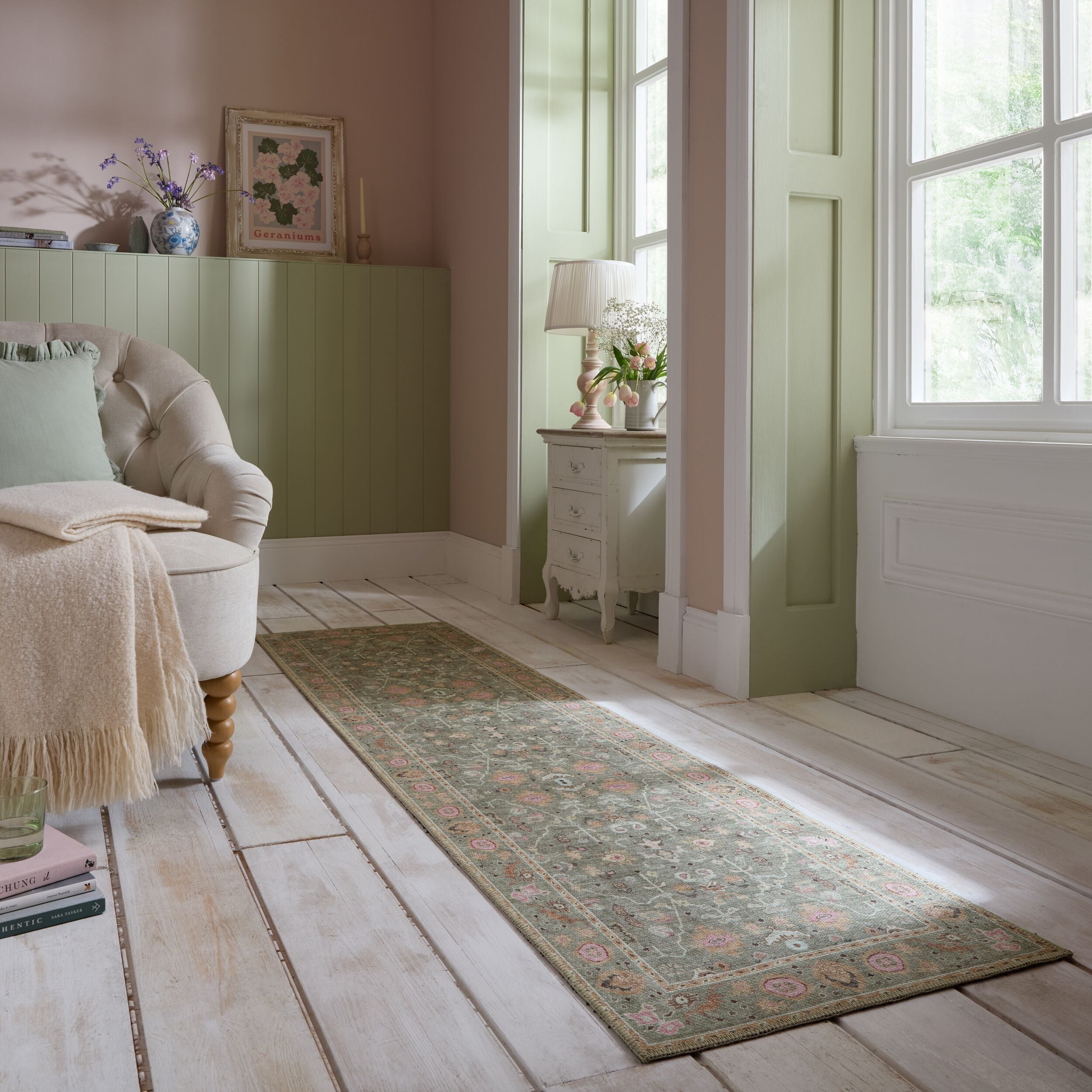 Una Floral - Tapis Lavable De Couloir