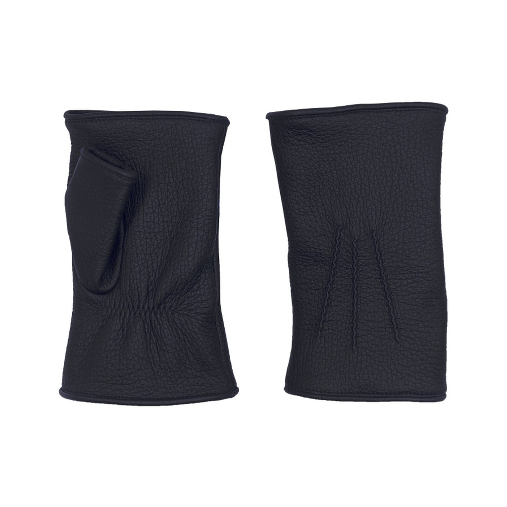Mitaines Hector Cuir Doublés Lapin - Noir - Homme