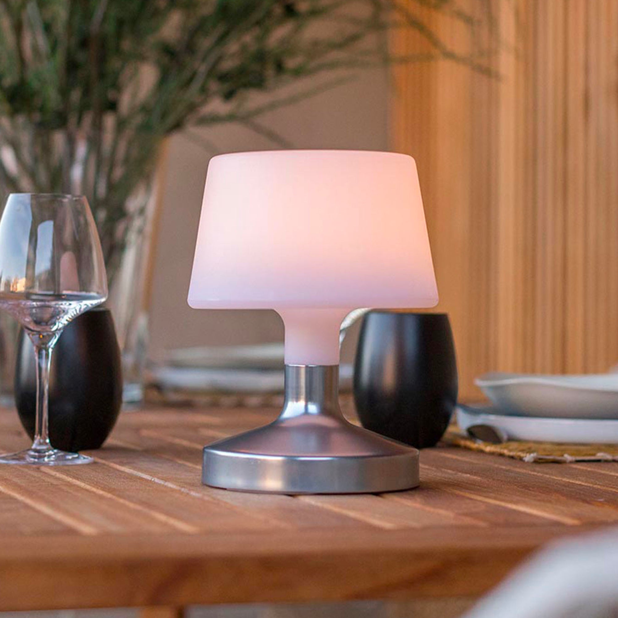 Helen - Lampe De Table Sans Fil - Polyéthylène - Argent