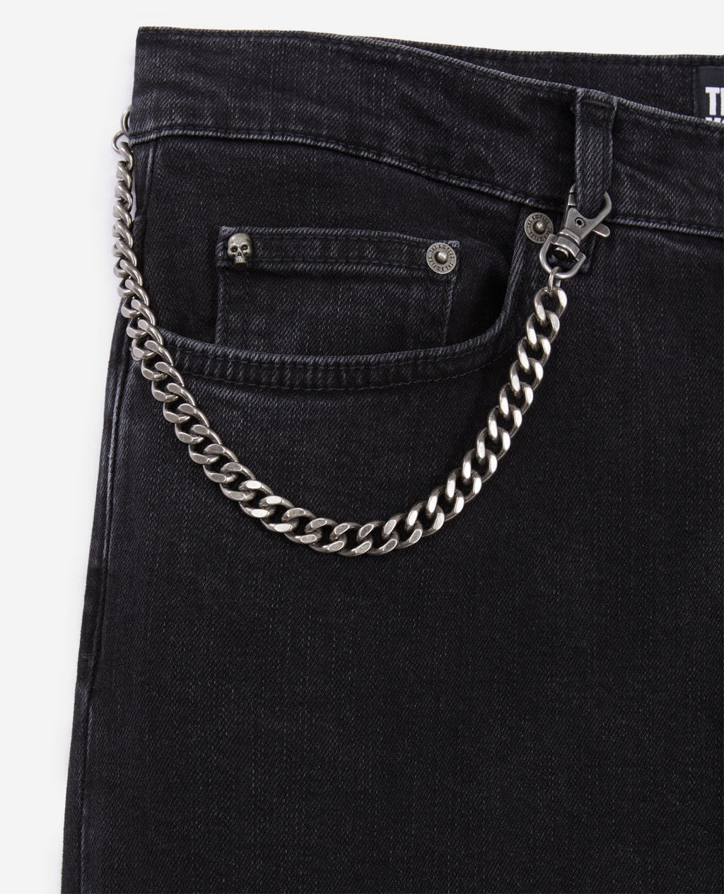 The Kooples - Jean Slim Noir Avec Chaine - Homme
