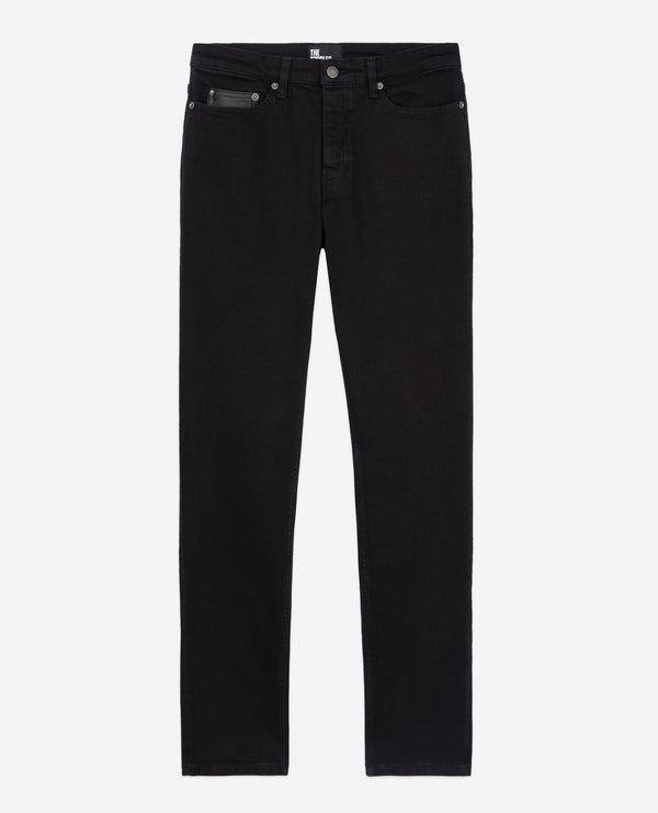 The Kooples - Jean Homme Brut Noir Poche Ticket Cuir - Homme