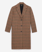The Kooples - Manteau Laine Camel Carreaux Droit - Homme