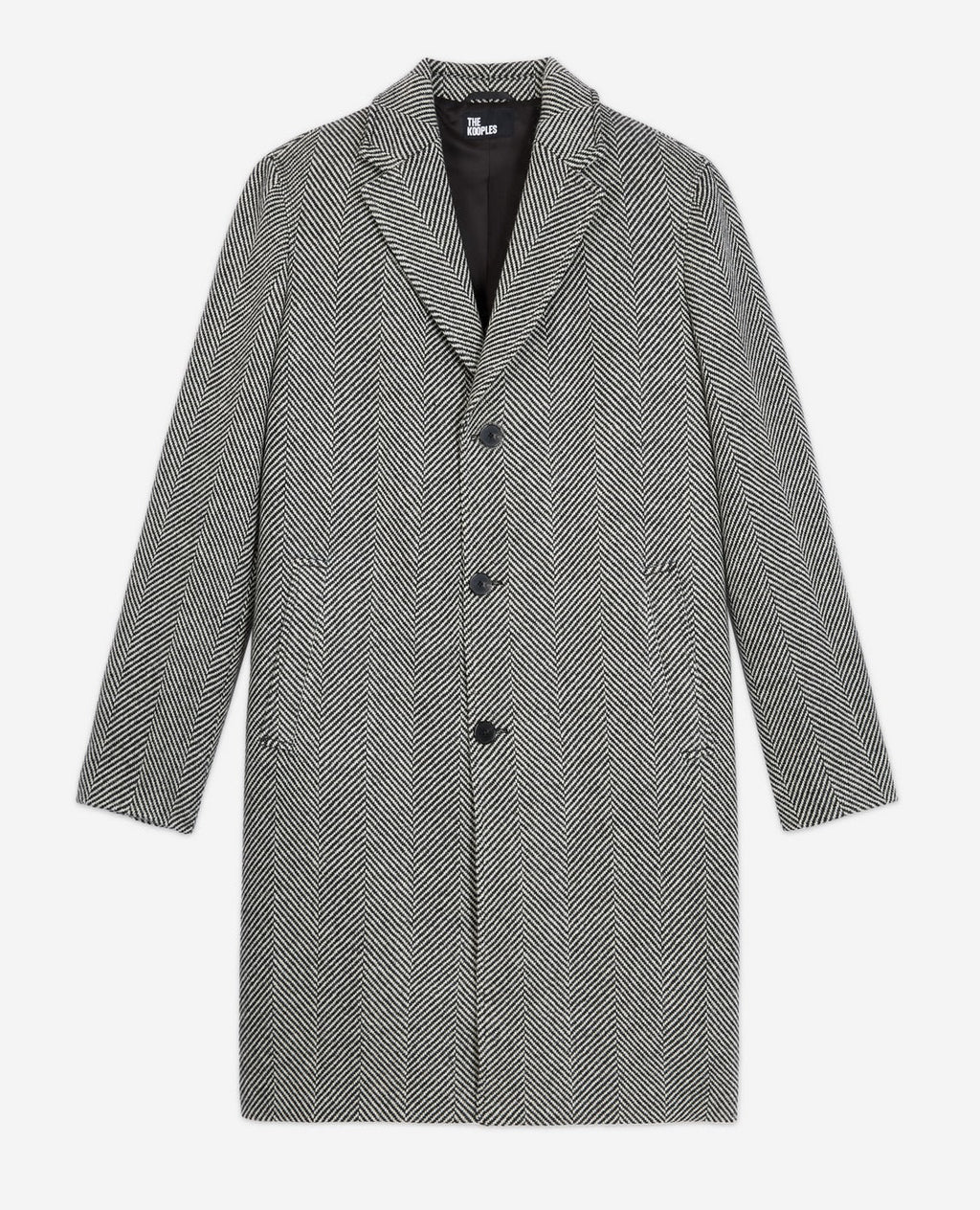 The Kooples - Manteau En Laine - Noir Et Blanc - Homme
