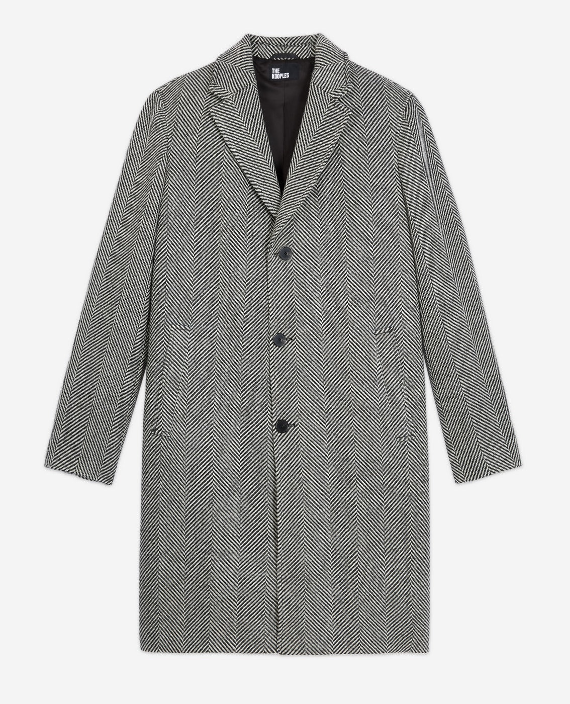 The Kooples - Manteau En Laine - Noir Et Blanc - Homme