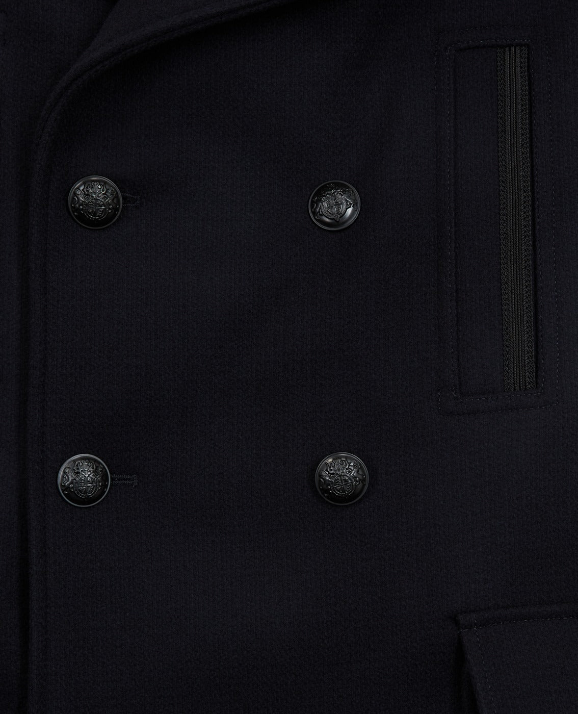 The Kooples - Manteau Long Croisee Col Detachable Fourrure - Homme