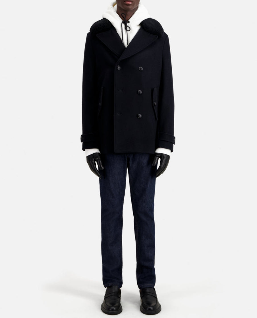 The Kooples - Caban Avec Col Fourrure Amovible - Homme