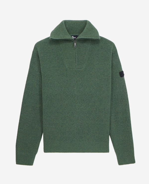 The Kooples - Pull Col Camionneur Avec Patch Canetille Et Details De Zip