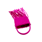 Aurnia fuschia mini tote bag with stylish fringe detail and bright handle, perfect for trendy outings.
